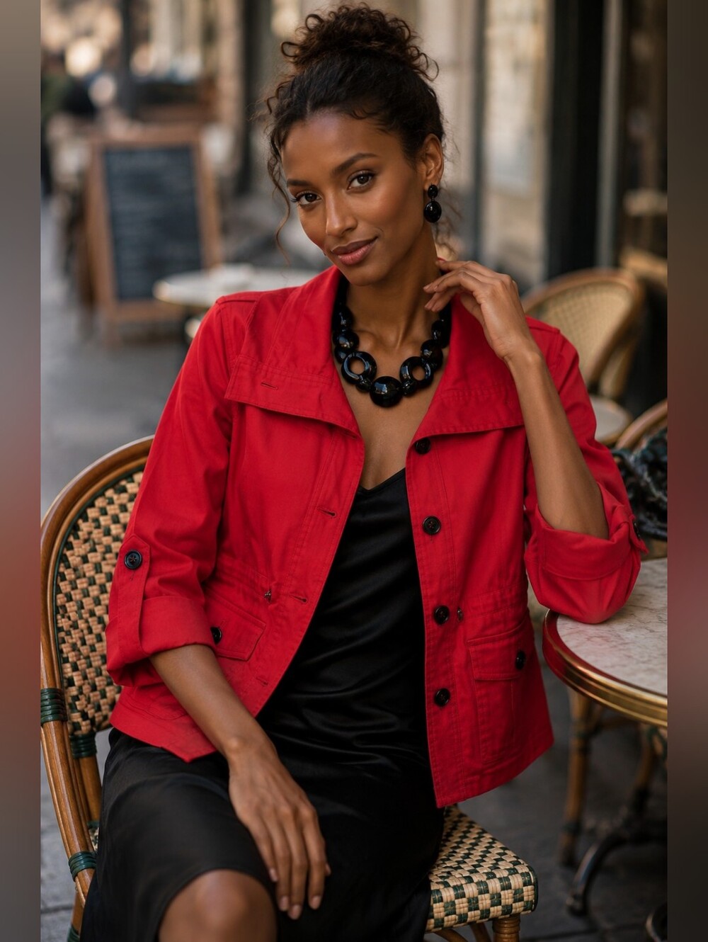 Ruby Rd. Vibrant Red Lightweight Utility Jacket. Size 16P